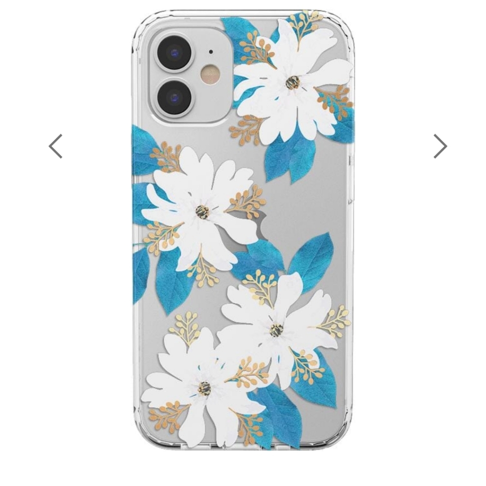 Casely phone case iPhone 11 Forget me Not clear floral and glass protector